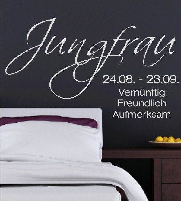 Sternzeichen Jungfrau + Eigenschaften als Wandtattoo