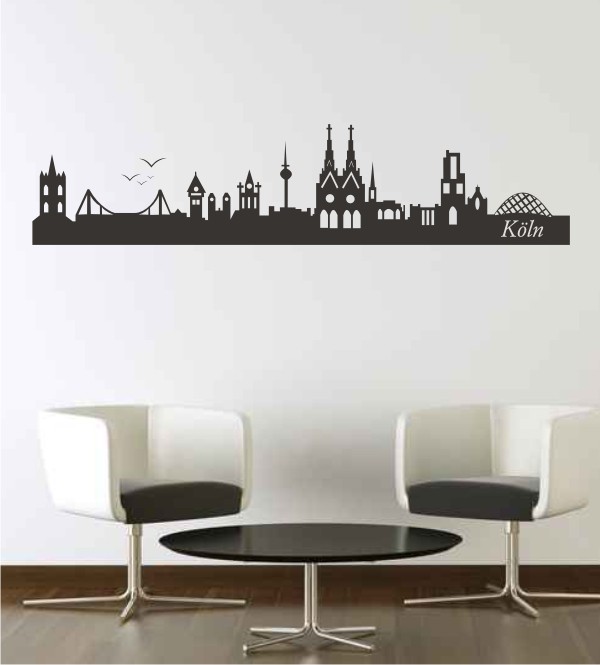 Skyline von Köln als Wandtattoo