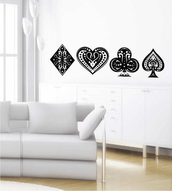 Spielkartensymbole als Wandtattoo