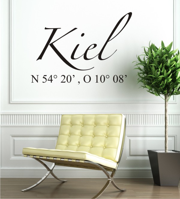 Kiel Koordinaten als Wandtattoo