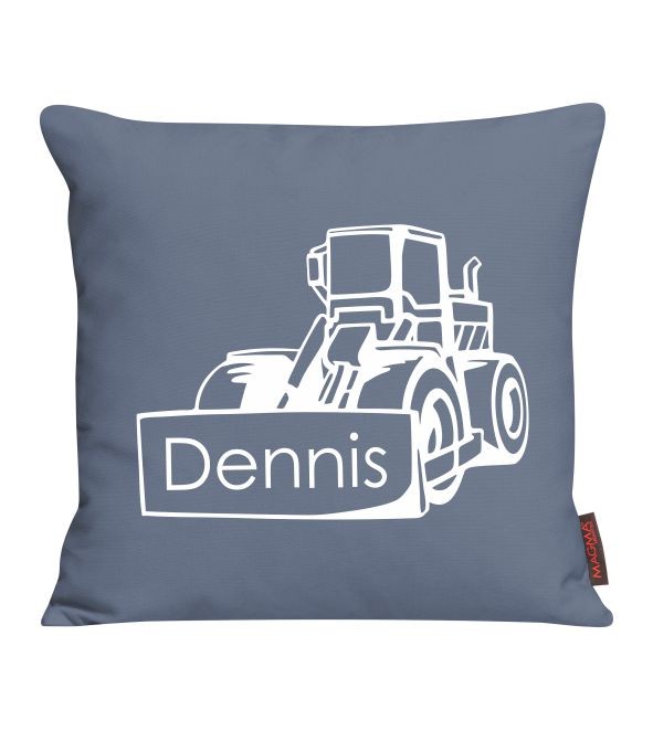 Kissen bedruckt mit Name und Bagger