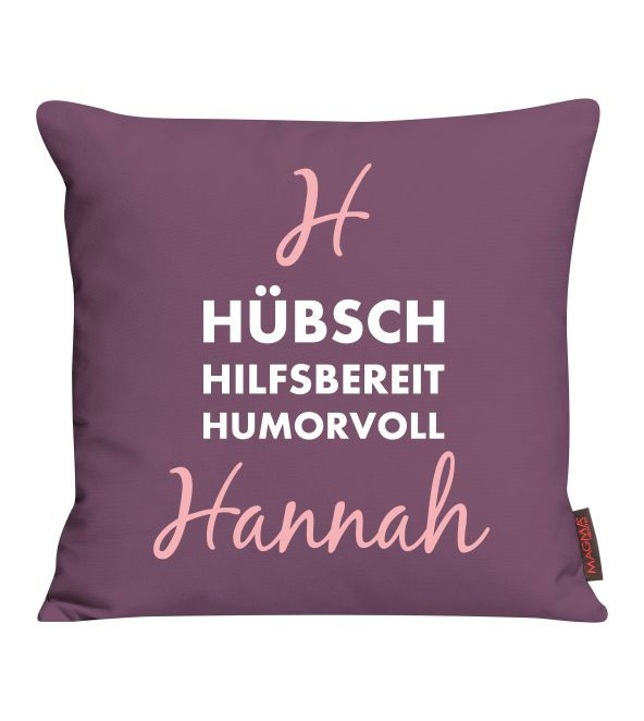 Kissen mit Name und Eigenschaften