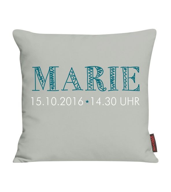 Kissen mit Name und Geburtsdaten