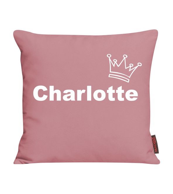 Kissen bedruckt mit Name und Krone