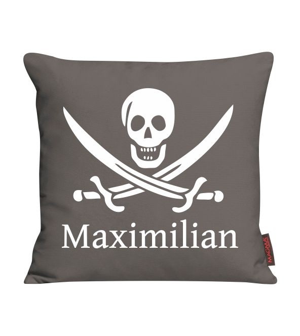 Kissen bedruckt mit Name und Pirat
