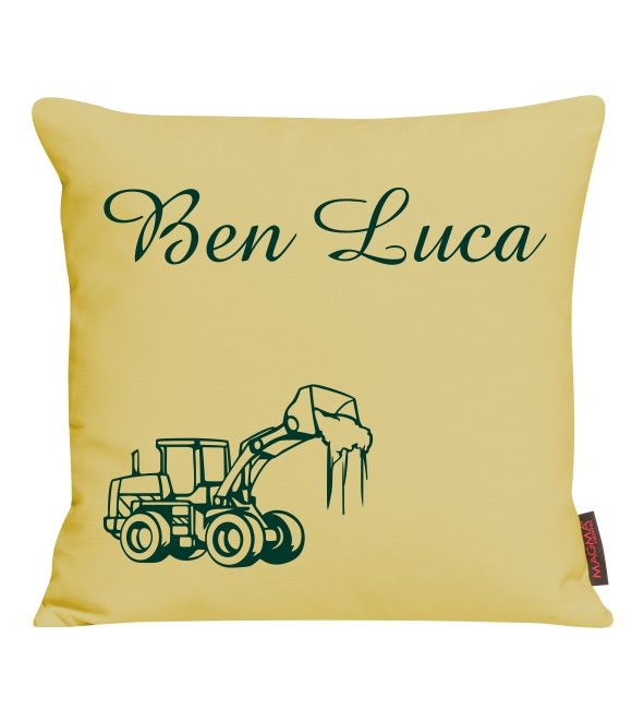 Kissen bedruckt mit Name und Trecker
