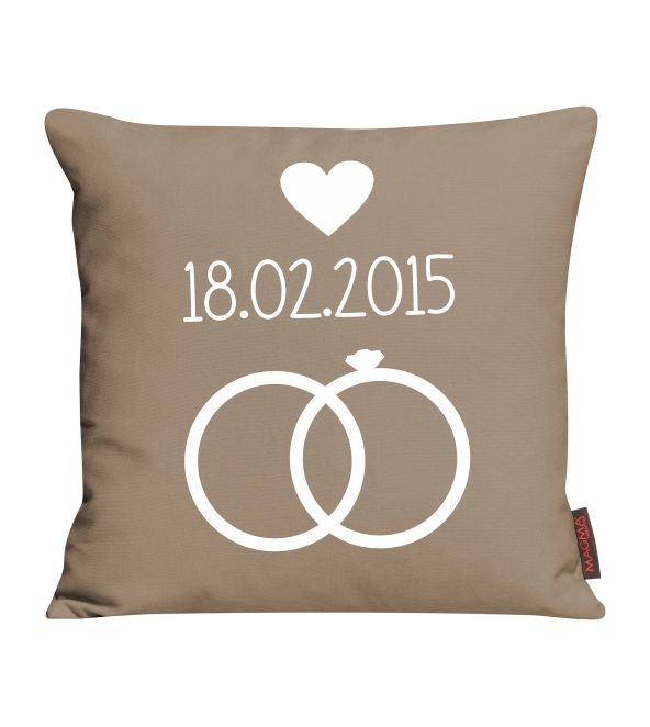 Kissen Eheringe und Datum
