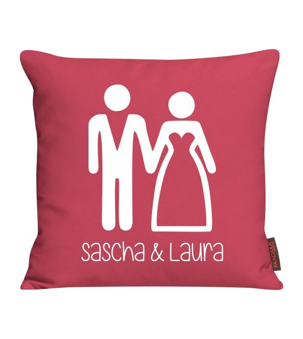 Kissen Hochzeitspaar mit Namen 