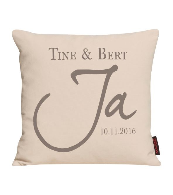 Kissen Ja! mit Namen und Datum