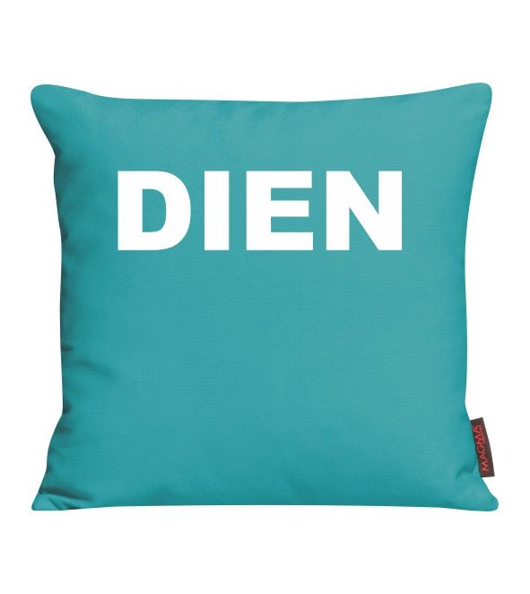 Kissen mit dem Aufdruck DIEN