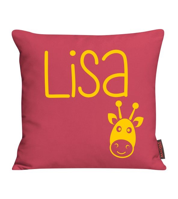 Kissen mit Name und Giraffe