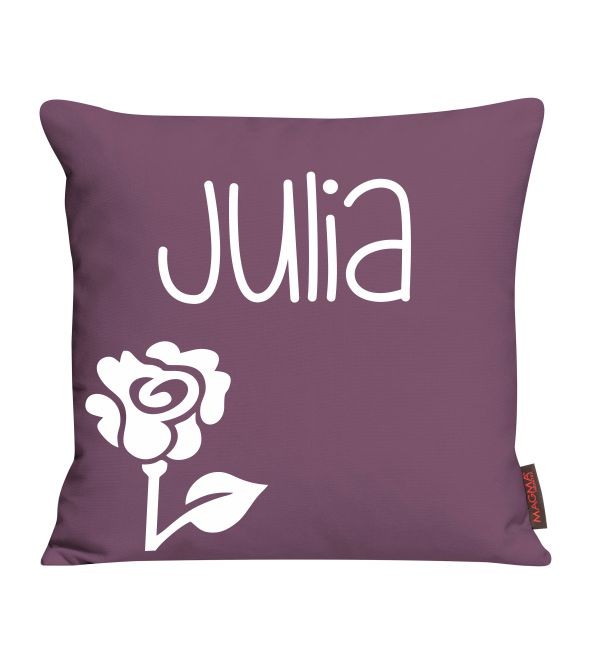 Kissen mit Name und Rose