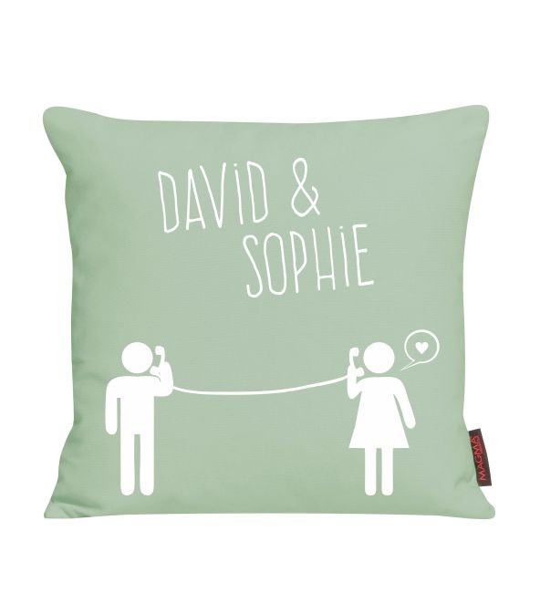 Kissen Namen mit telefonierendem Pärchen