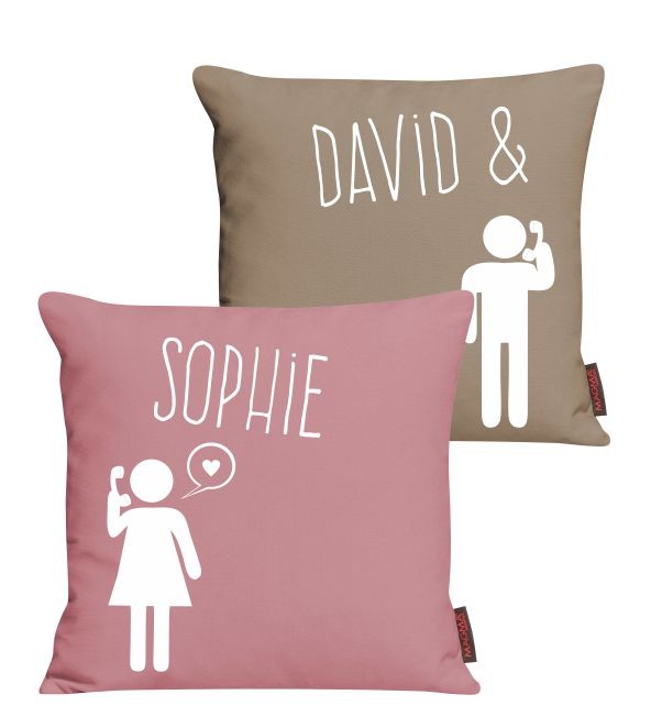 Kissen Set telefonieren mit Namen