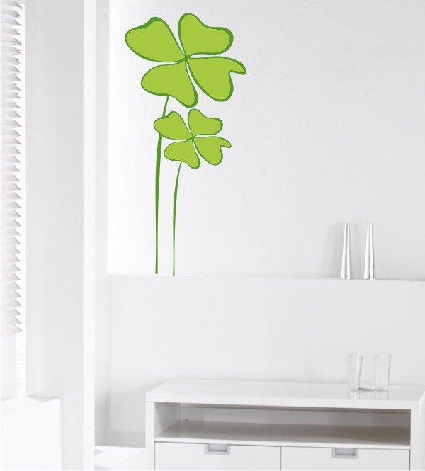 Kleeblätter als Wandtattoo