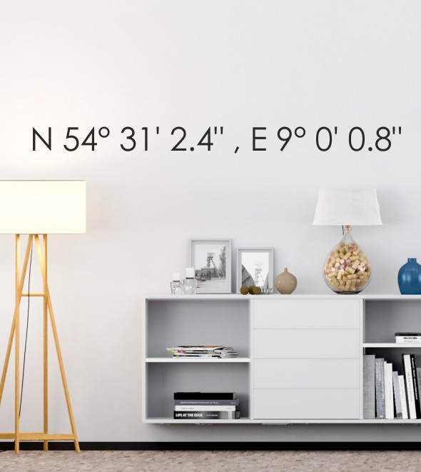 Eigene Koordinaten als Wandtattoo