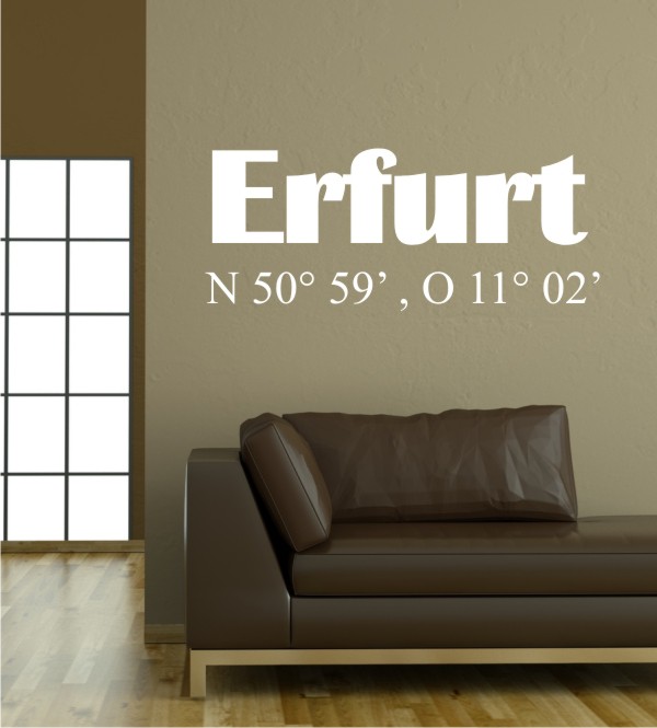Erfurt Koordinaten als Wandtattoo