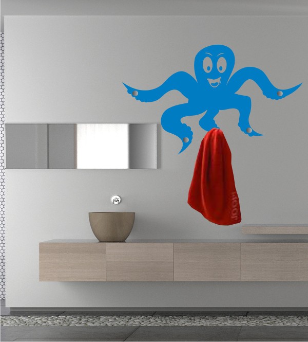 Krake als Wandtattoogarderobe