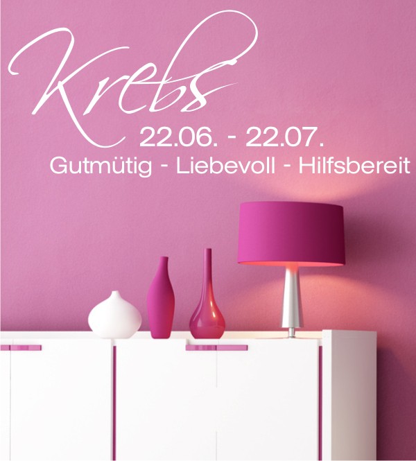 Krebs + Eigenschaften als Wandtattoo