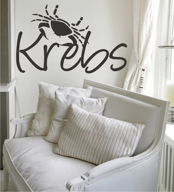 Krebs mit Symbol als Wandtattoo