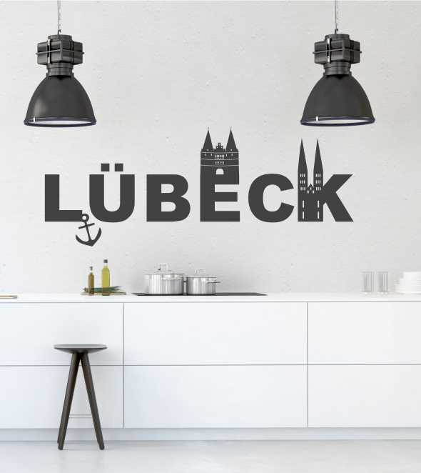 Lübeck Schriftzug als Wandtattoo