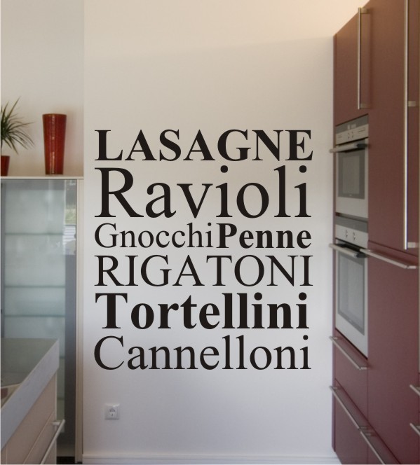 Nudelsorten 2  als Wandtattoo