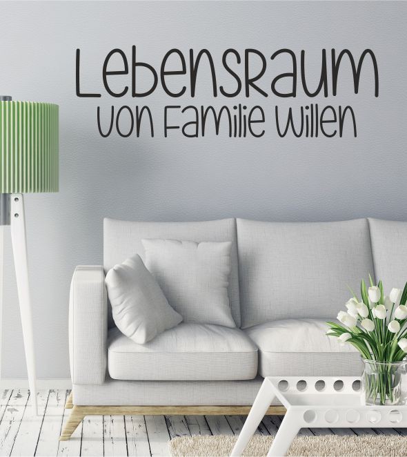 Lebensraum mit Familienname als Wandtattoo