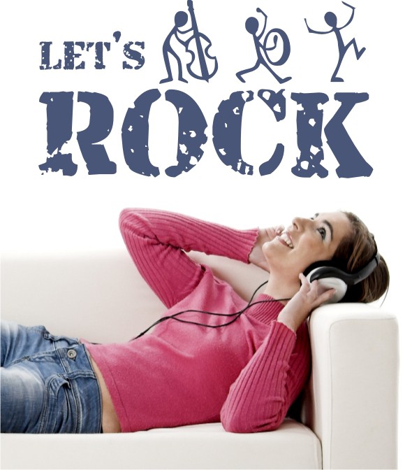 Let´s Rock als Wandtattoo