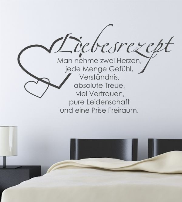 Liebesrezept als Wandtattoo