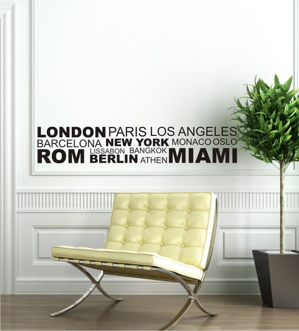 Städte als Wandtattoo