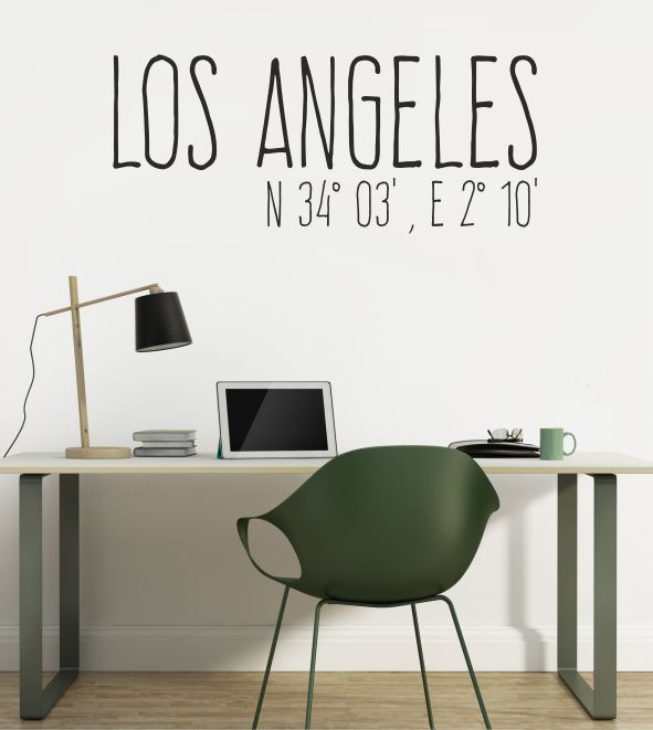 Los Angeles Koordinaten als Wandtattoo