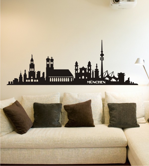 Skyline von München als Wandtattoo