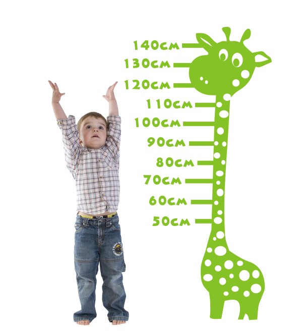 Giraffe mit Maßband als Wandtattoo