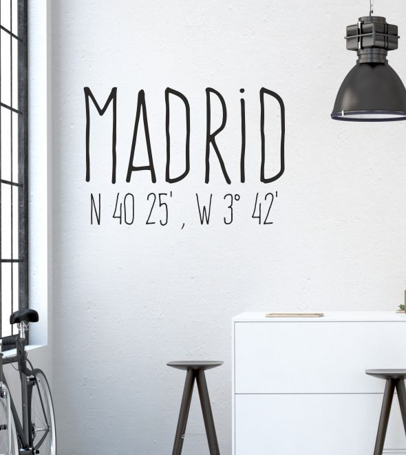 Madrid Koordinaten als Wandtattoo
