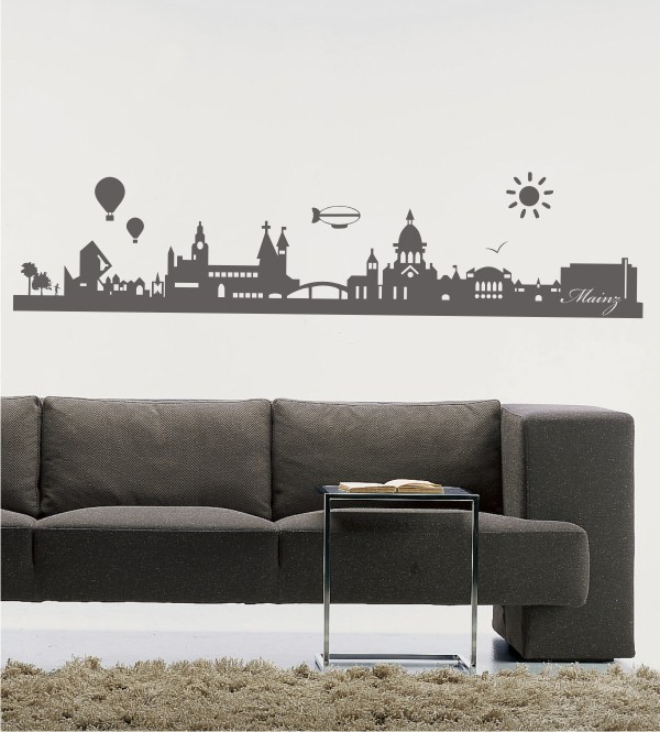 Skyline von Mainz als Wandtattoo