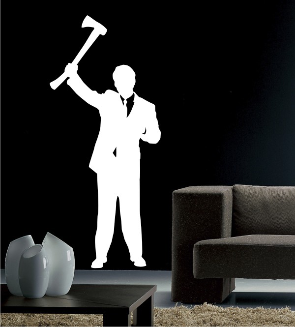 Mann mit Axt als Wandtattoo