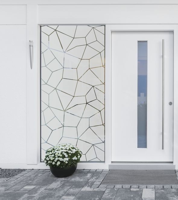 Milchglas gemustert Tür