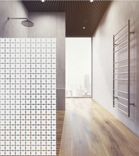 Milchglas Retro Duschtür