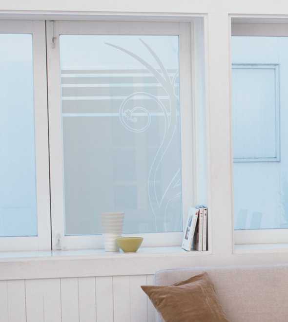 Milchglasfenster Ranke