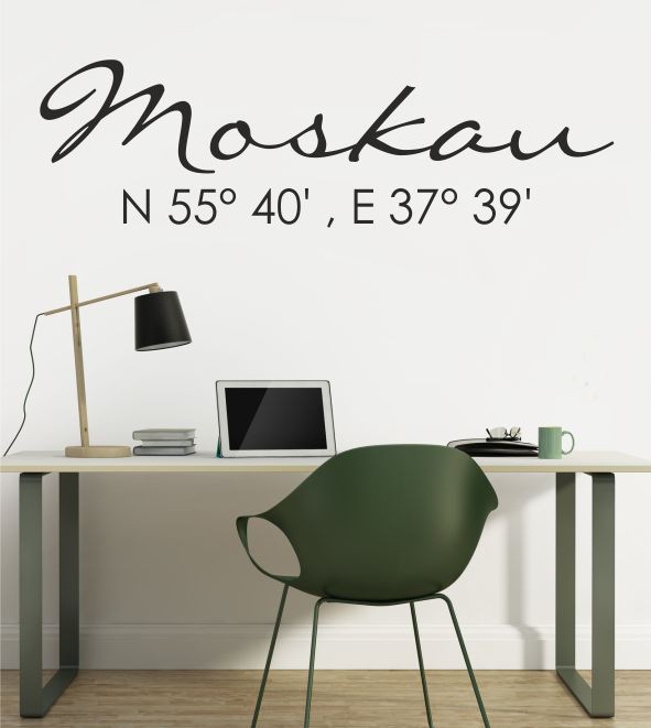Moskau Koordinaten als Wandtattoo