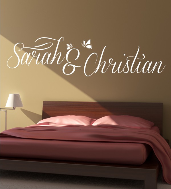 Namen mit Schmetterlingen als Wandtattoo