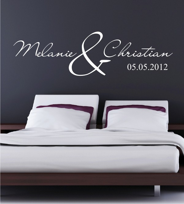 Namen + Datum 2 als Wandtattoo