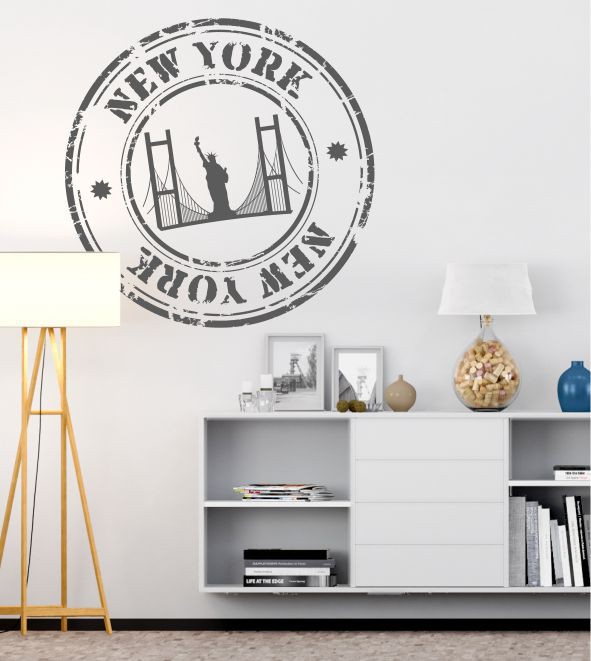Stempel von New York als Wandtattoo