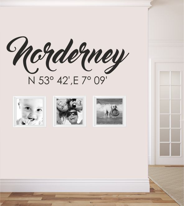 Norderney Koordinaten als Wandtattoo 