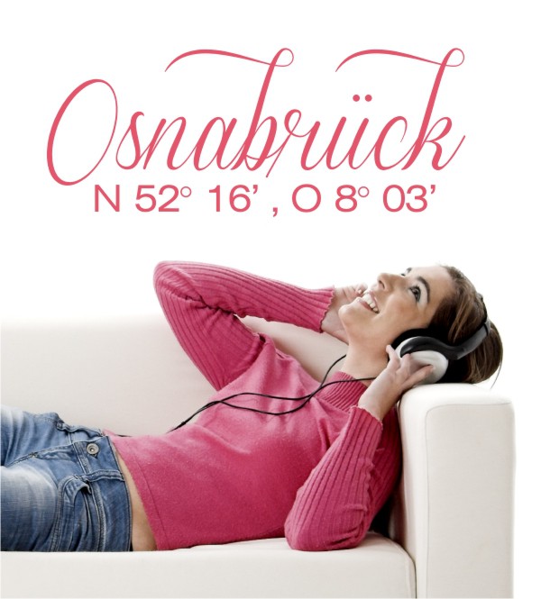 Osnabrück Koordinaten als Wandtattoo