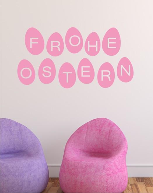 Frohe Ostern 6 als Wandtattoo