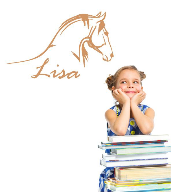 Pferd mit Name als Wandtattoo