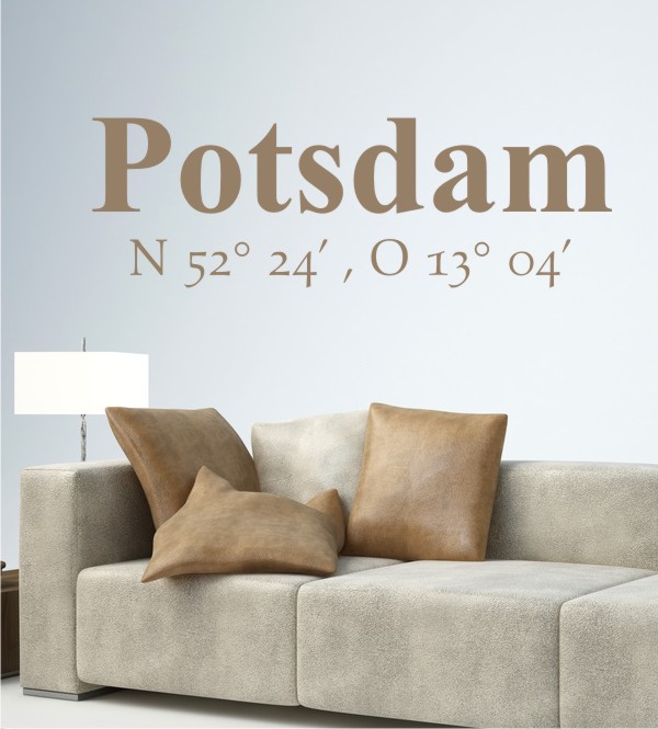 Potsdam Koordinaten als Wandtattoo