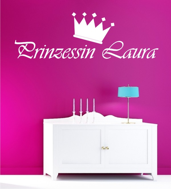 Prinzessin mit dem Namen deines Kindes als Wandtattoo