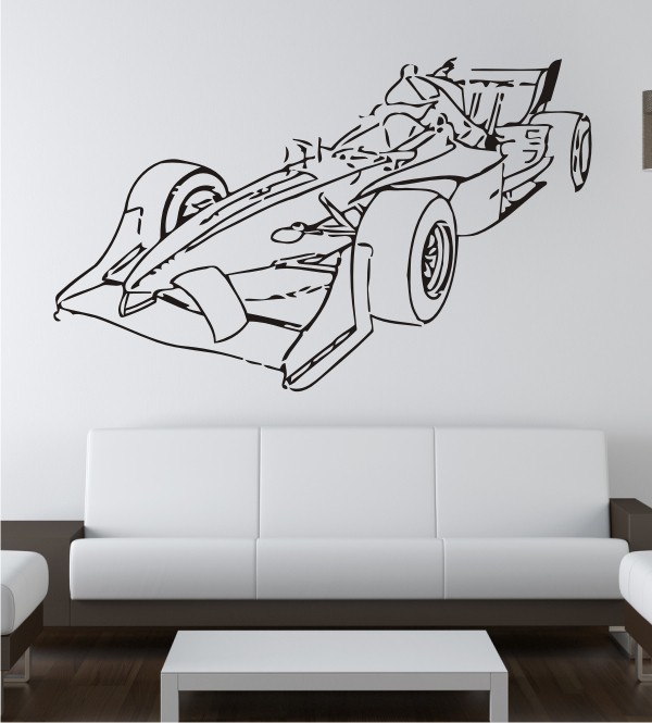 Rennwagen als Wandtattoo
